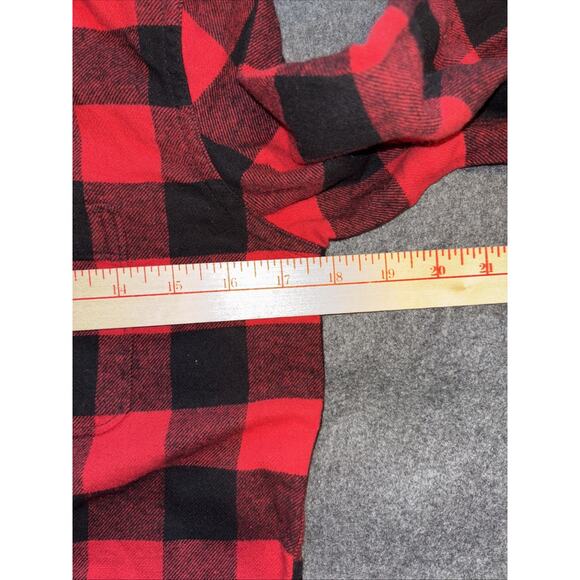 Gap Kids Red Sz LG 10 Fleece Buffalo Check Long Sleeve Shirt Top Button Up NWT - Picture 5 of 6
